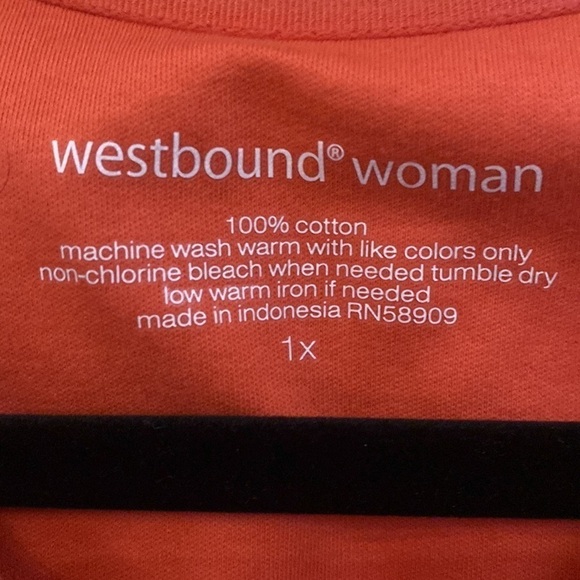 NWT Westbound Woman Orange tank top. 1X - Picture 3 of 5